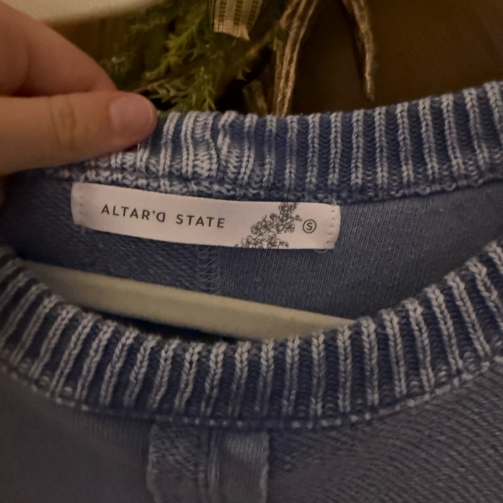 Altar'd State Indigo Knit Pullover - Picture 2 of 3